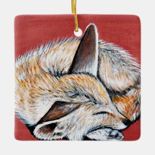 Slapen Fennec Fox schilderij Keramisch Ornament (Voorkant)