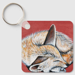 Slapen Fennec Fox schilderij Sleutelhanger