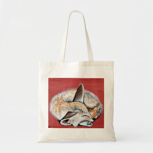 Slapen Fennec Fox schilderij Tote Bag (Voorkant)