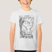 Slapen Fennic Fox met bloemen Tri-Blend Shirt (Voorkant)