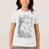 Slapen Fennic Fox met bloemen Tri-Blend Shirt (Voorkant)