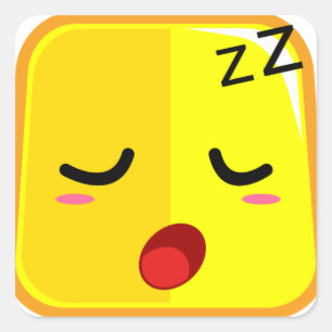 Slapen gezicht geel grappig emoji sticker