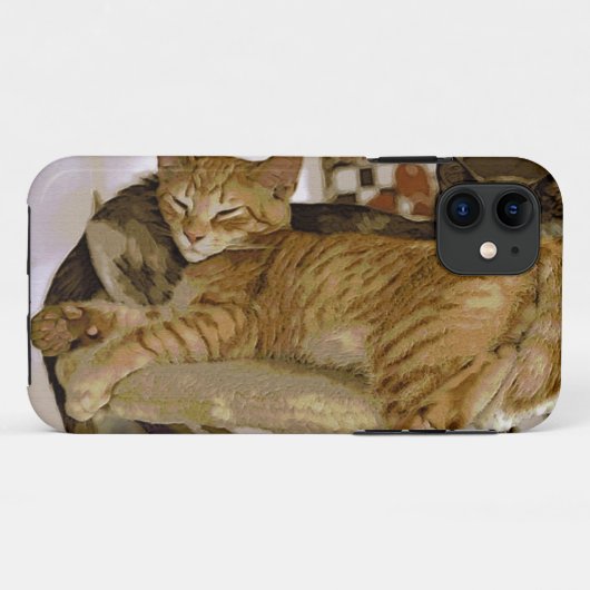 Slapen Ginger Tabby Cat Kitten Telefoon Case (Achterkant (horizontaal))