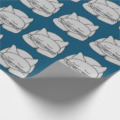 Slapen Grijze Kat Cadeaupapier (Hoek)