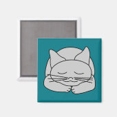 Slapen Grijze Kat Magneet (Voorkant / Achterkant)