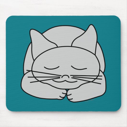 Slapen Grijze Kat Muismat (Voorkant)