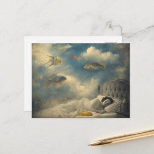 Slapen in de Oceaan van Wolken en Vissen Briefkaart