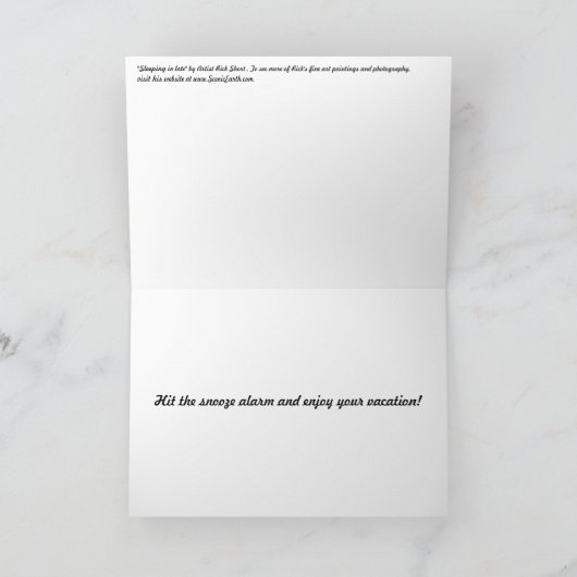 Slapen in het late Teddy Bear Vacation wenskaart Kaart (Binnen)