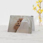 Slapen in het late Teddy Bear Vacation wenskaart Kaart (Gele Bloem)