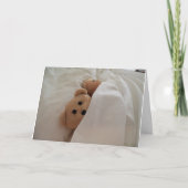 Slapen in het late Teddy Bear Vacation wenskaart Kaart (Voorkant)