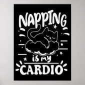 Slapen Is Mijn Cardio Eenvoudig Grappig Kat Design Poster (Voorkant)