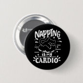 Slapen Is Mijn Cardio Eenvoudig Grappig Kat Design Ronde Button 5,7 Cm (Voorkant /achterkant)