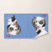 Slapen Japans Kat Zwart en Wit Bad Handdoek (Handdoek)