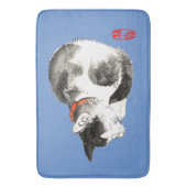 Slapen Japans Kat Zwart en Wit Badmat (Voorkant Verticaal)