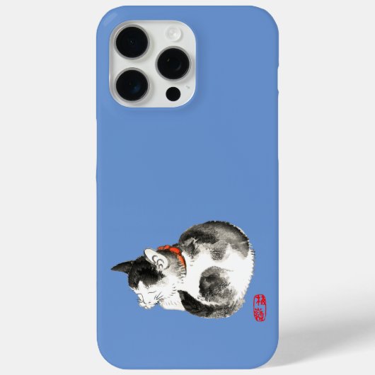 Slapen Japans Kat Zwart en Wit Case-Mate iPhone Case (Achterkant)