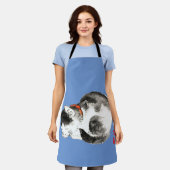 Slapen Japans Kat Zwart en Wit Schort (Gedragen)