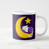 Slapen Kat op Crescent Moon Star Ramadan Grote Koffiekop (Rechts)