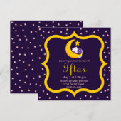 Slapen Kat op Crescent Moon Star Ramadan Kaart (Voorkant / Achterkant)