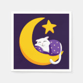 Slapen Kat op Crescent Moon Star Ramadan Servet (Voorkant)