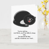 Slapen Kat Pensioen Kaart (Gele Bloem)