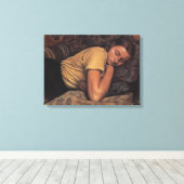 Slapen Katya (door Serebriakova) Canvas Afdruk (Insitu (Houten vloer))