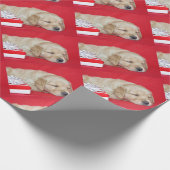 slapen kerst gouden retriever cadeaupapier (Hoek)