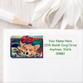 Slapen Kerstmis Corgi Etiket (Insitu)