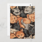 Slapen Kittens Patroon Briefkaart (Voorkant / Achterkant)