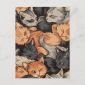 Slapen Kittens Patroon Briefkaart (Voorkant)
