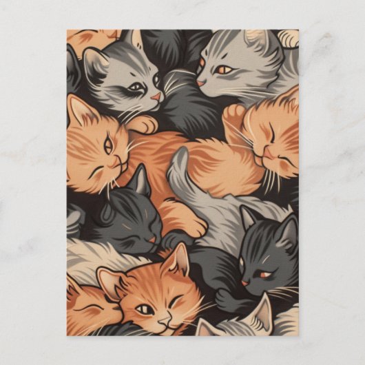 Slapen Kittens Patroon Briefkaart (Voorkant)