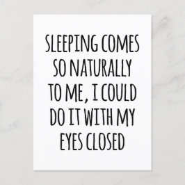 Slapen komt uit natuurlijk grappig citaat briefkaart
