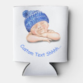 Slapen Lachende Baby Koelbox met aangepaste tekst Blikjeskoeler (Voorkant)