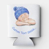 Slapen Lachende Baby Koelbox met aangepaste tekst Blikjeskoeler (Achterkant)