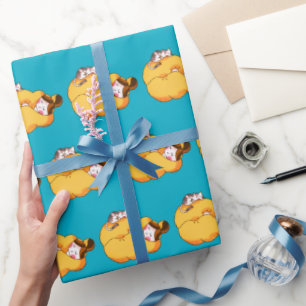 Slapen Meisje met Cosy Cat Cadeaupapier