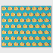 Slapen Meisje met Cosy Cat Cadeaupapier (Vlak)