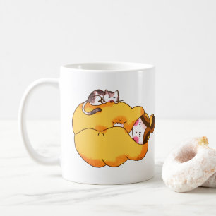 Slapen Meisje met Cosy Cat Koffiemok