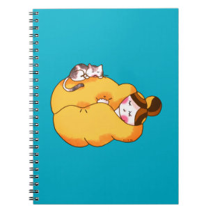 Slapen Meisje met Cosy Cat Notitieboek