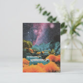 Slapen Mensen Bedden In Zee Surrealistische Gemeng Briefkaart (Staand voorkant)