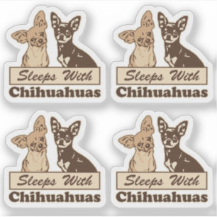 Slapen met Chihuahuas Funny Contour Cut Sticker