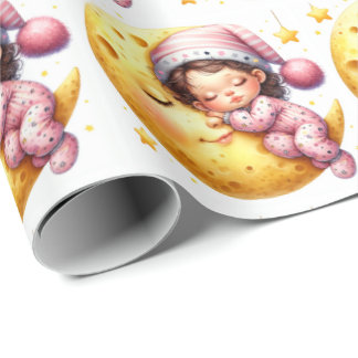 Slapen Met De Maan Baby Shower Pasgeboren Meisje Cadeaupapier