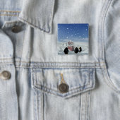 Slapen met de Penguins-Button Vierkante Button 5,1 Cm (In situ)