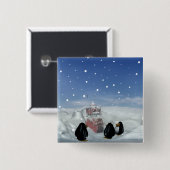 Slapen met de Penguins-Button Vierkante Button 5,1 Cm (Voorkant /achterkant)