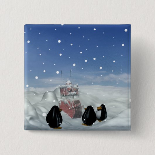 Slapen met de Penguins-Button Vierkante Button 5,1 Cm (Voorkant)