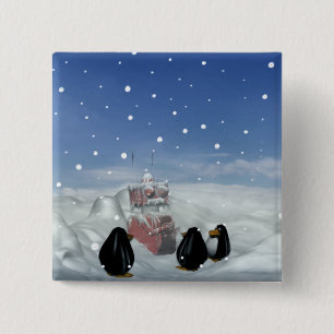 Slapen met de Penguins-Button Vierkante Button 5,1 Cm