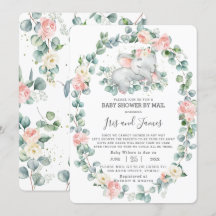 Slapen Olifant Bloemen Baby shower door Mail Meisj