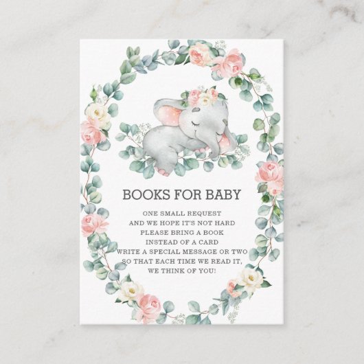 Slapen Olifant Bloemen Groen Boeken voor Baby E Informatiekaartje (Voorkant)