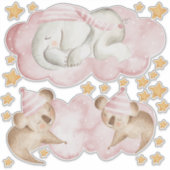 Slapen Olifant Koala Beer Slaapkamer Set van Sticker (Voorkant)