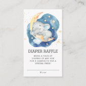 Slapen Olifant Moon Baby shower Luier Raffle Informatiekaartje (Voorkant)