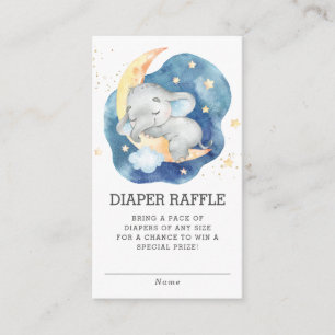Slapen Olifant Moon Baby shower Luier Raffle Informatiekaartje
