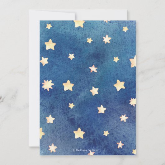 Slapen Olifant Twinkle Star Baby shower Boy Bedankkaart (Achterkant)